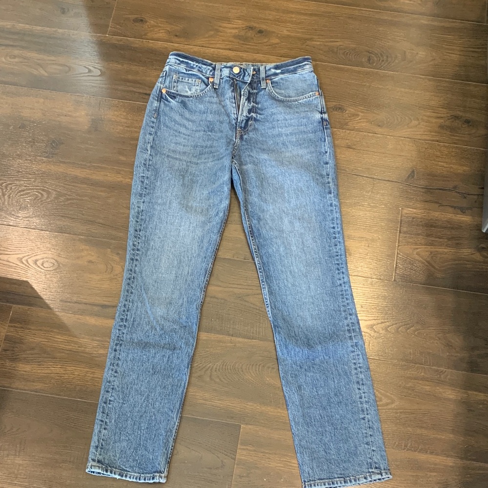 H&M Blue Straight Leg Jeans for Women